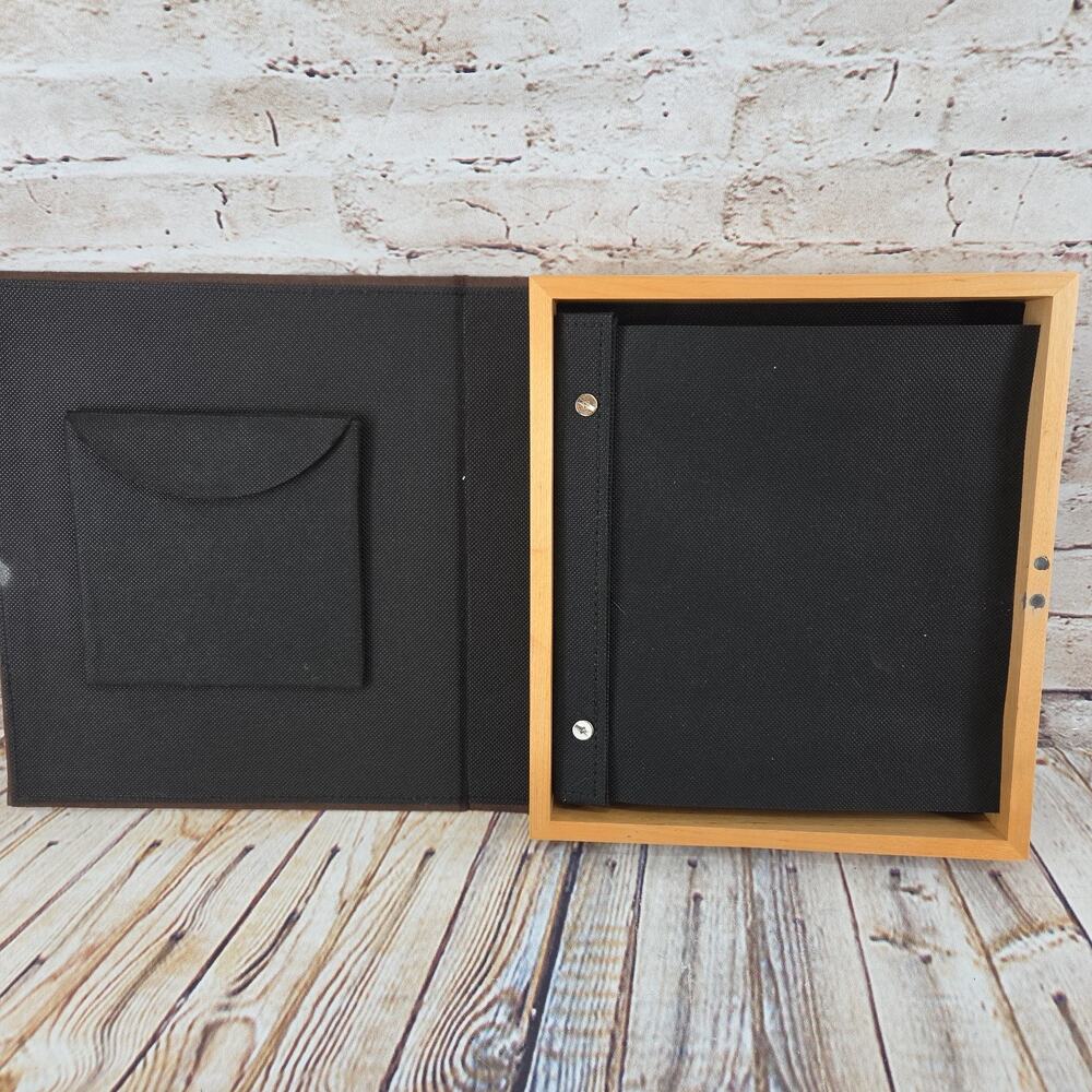 Pottery Barn Suede Bound Clear Pocket Photo Album Medium Saddle Brown - Picture 2 of 6